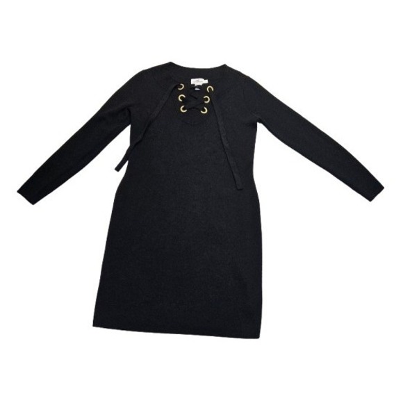 Vineyard Vines Wool Dress Sz S / 6 Sweater Black Merino Coastal Sailor Tunic Top - Picture 3 of 6